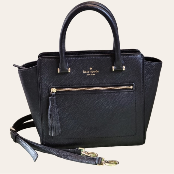 Kate Spade Small Allyn Chester Street Satchel Black Leather Crossbody